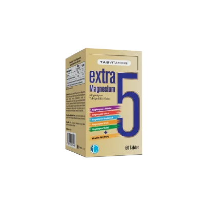 Tab İlaç Vitamins Extra5 Magnesium 60 Kapsül - Tabilaç