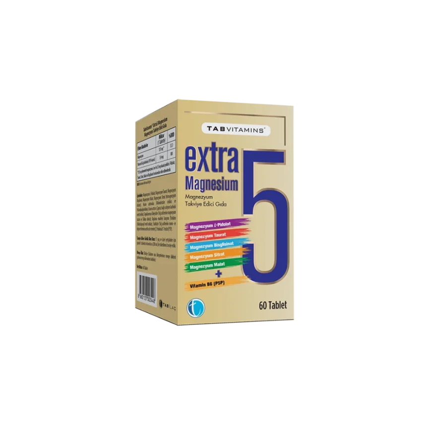 Tab İlaç Vitamins Extra5 Magnesium 60 Kapsül - 1