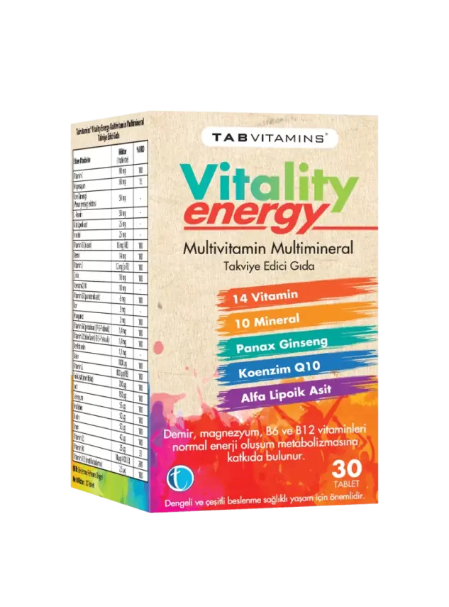 Tab İlaç Vitamins Vitality Energy 30 Tablet - 1