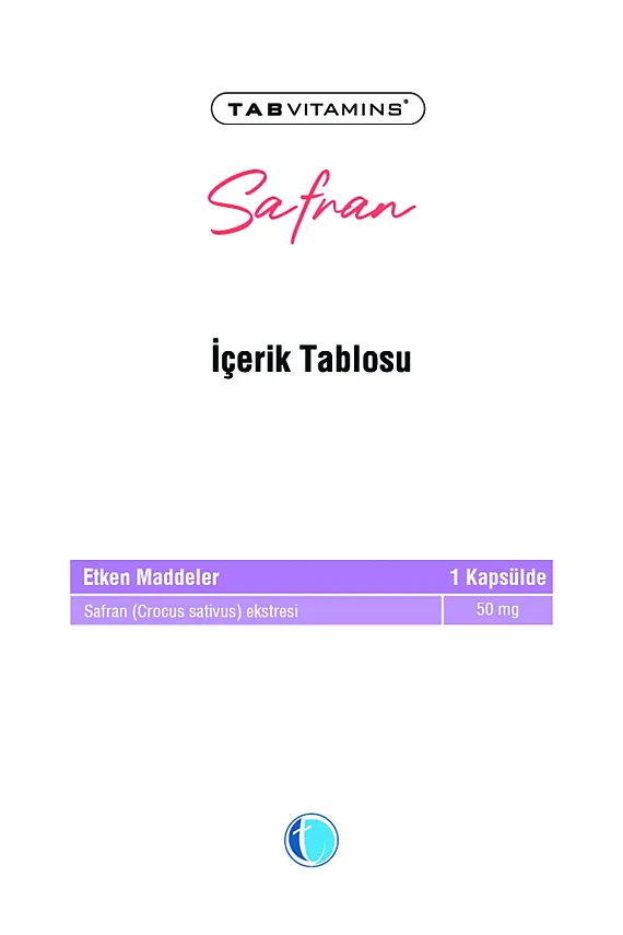 Tab Vitamins Saffran 50 mg 30 Kapsül - 2