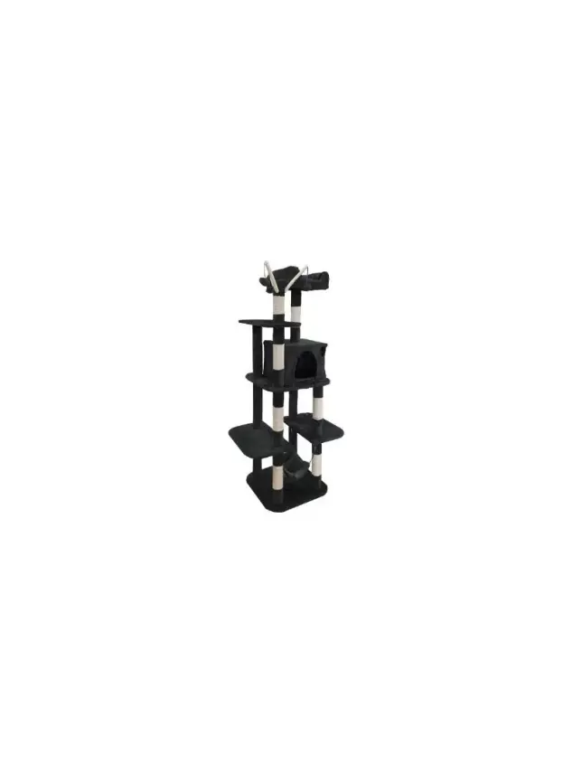 Tectake Kedi Tırmalama Kulesi Siyah 155 Cm - 1