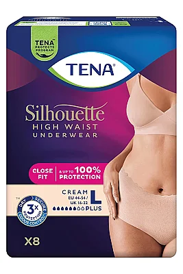 TENA Kadın Yüksek Bel Ten Emici Külot L (Large) – 8’li Paket - Tena