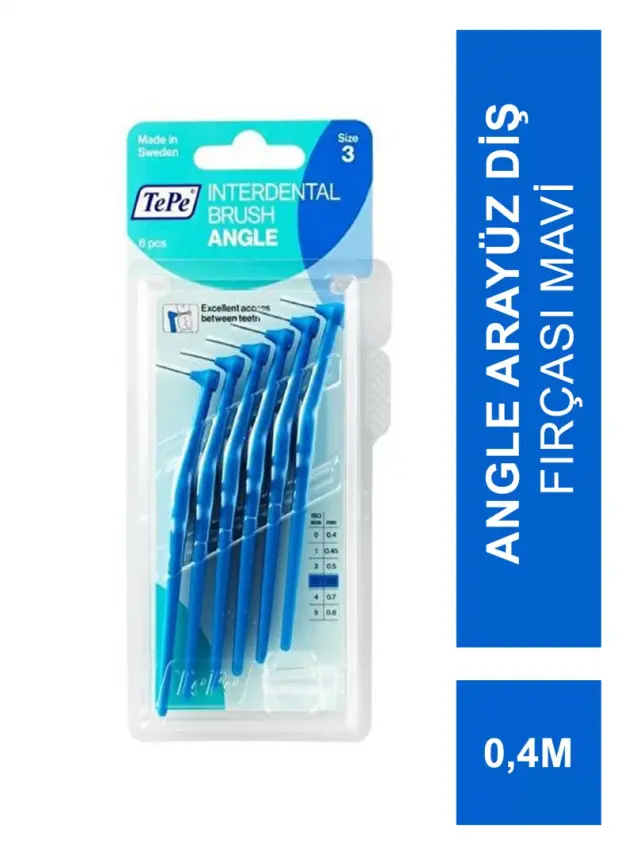 TEPE Angle Arayüz Diş Fırçası Mavi 0.4 mm 6 lı - 1