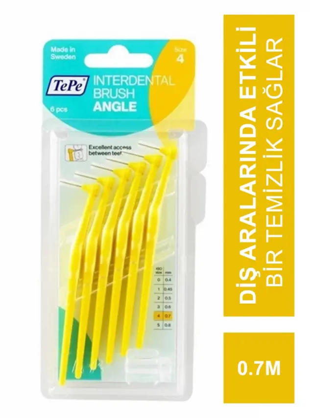TePe Angle Interdental Brush Arayüz Fırçası 0.7 mm Iso Size 4 6 adet - 1