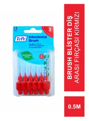 TEPE Blister Arayüz Diş Fırçası Kırmızı 0.5 mm 6 lı - TePe