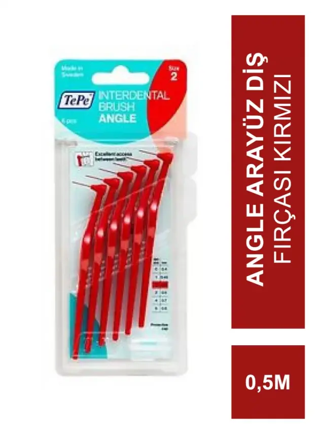TEPE İnterdental Brush Angle Arayüz Fırçası Kırmızı 0.5 mm 6 lı - 1