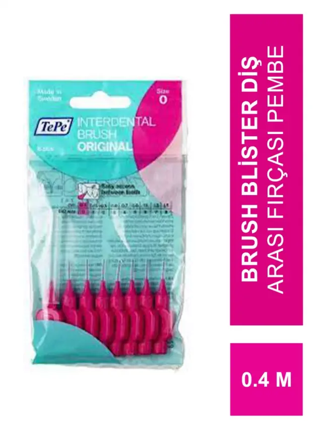 TePe İnterdental Brush Blister Diş Arası Fırçası Pembe 0.4 mm 8'li - 1