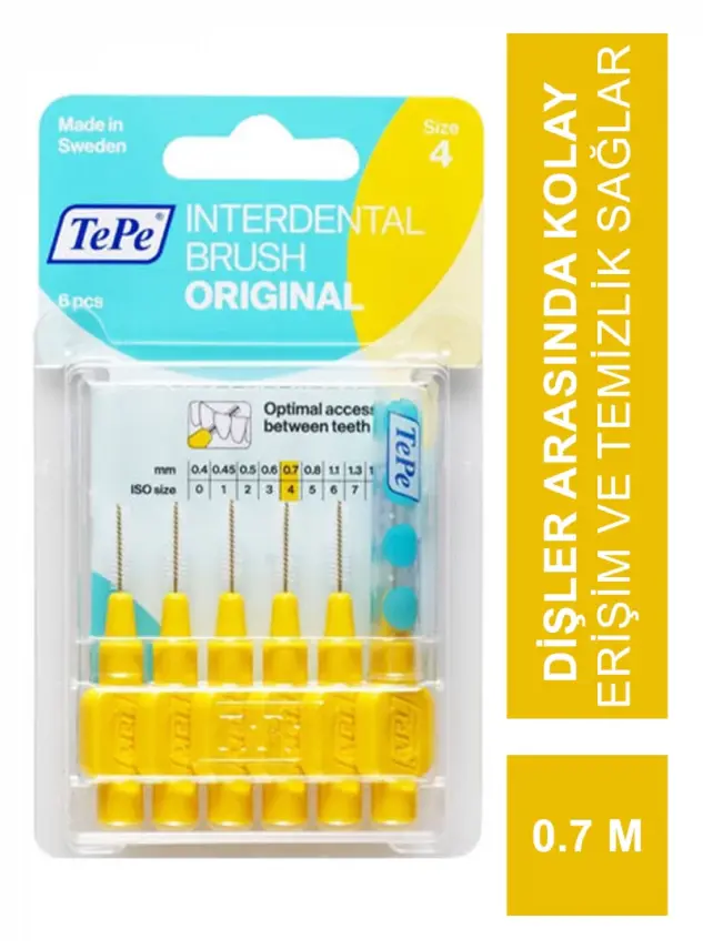 TEPE İnterdental Brush Blister Diş Arası Fırçası Sarı 0.7 mm 6 lı - 1