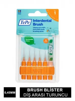 TEPE İnterdental Brush Blister Diş Arası Turuncu 0.45mm 6 lı - TePe