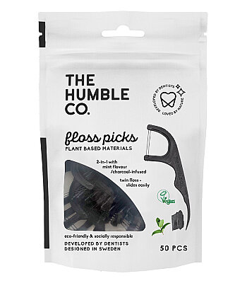 The Humble Co Kürdanlı Diş İpi 50 Adet - Kömür - Humble Brush