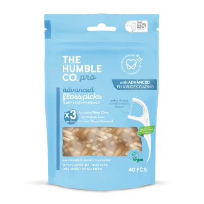The Humble Co Kids Kürdanlı Diş İpi 50 Adet - Dinazorlu - Humble Brush