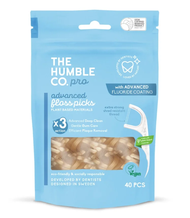The Humble Co. Pro Advanced Floss Picks Kürdan Diş İpi 40 Adet - 1