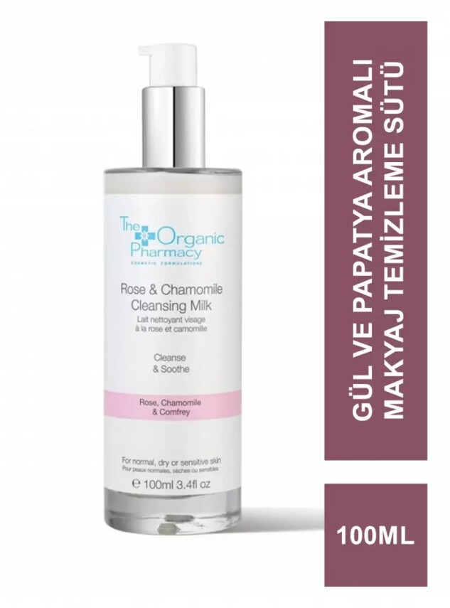 The Organic Pharmacy Rose & Chamomile Cleansing Milk 100ml - The Organic Pharmacy