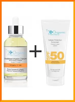 The Organic Pharmacy Spf50+ Güneş Kremi + Vit. C Serum Kofre - The Organic Pharmacy