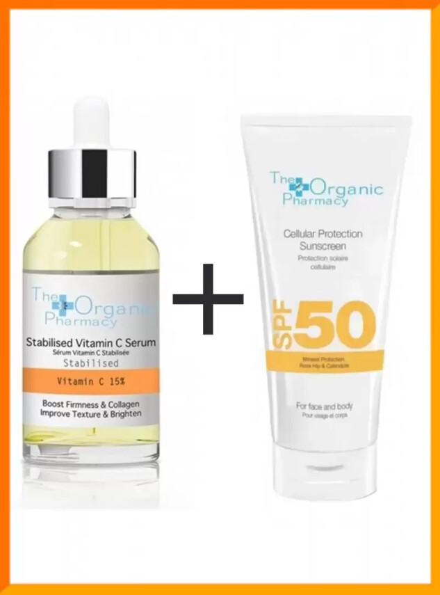 The Organic Pharmacy Spf50+ Güneş Kremi + Vit. C Serum Kofre - The Organic Pharmacy
