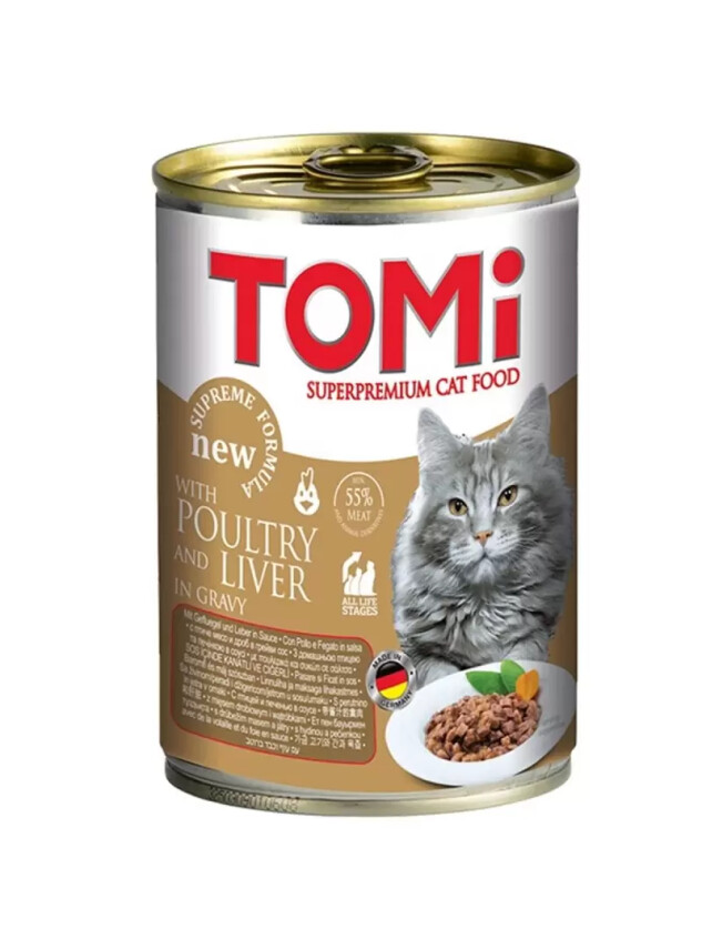 Tomi Kanatlı & Ciğerli Gravy Soslu Kedi Konservesi 400 Gr - Tomi