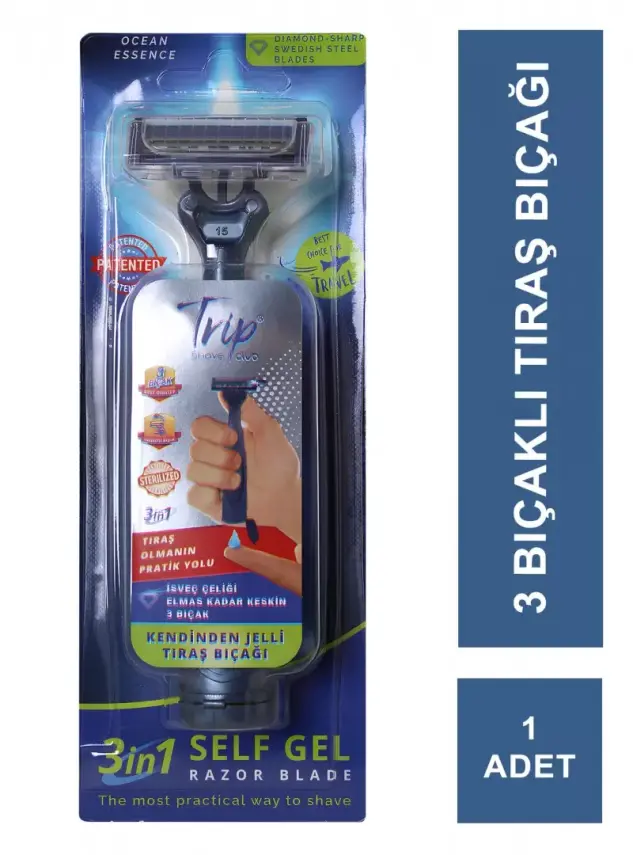 OUTLET - Trip Kendiliğinden Jelli Tıraş Bıçağı - Seyahat Boy - 1
