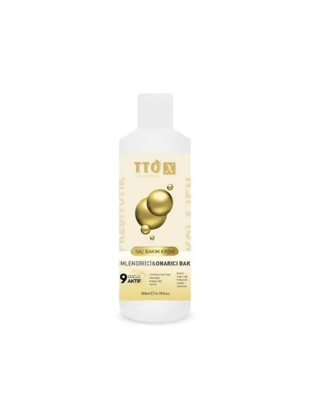 TTO X Kolajen ve Prebiyotik Nemlendirici & Onarıcı Saç Bakım Kremi 500ml - 1