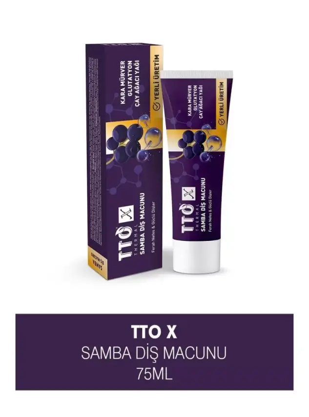 TTO X Samba Kara Mürverli Ferah Nefes Diş Macunu 75 ml - 1