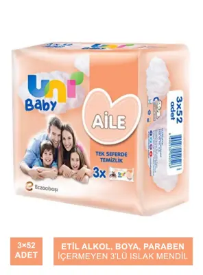 Uni Baby Aile Islak Mendil 3x52 Adet - 2