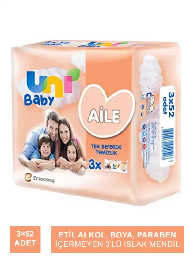 Uni Baby Aile Islak Mendil 3x52 Adet - 2