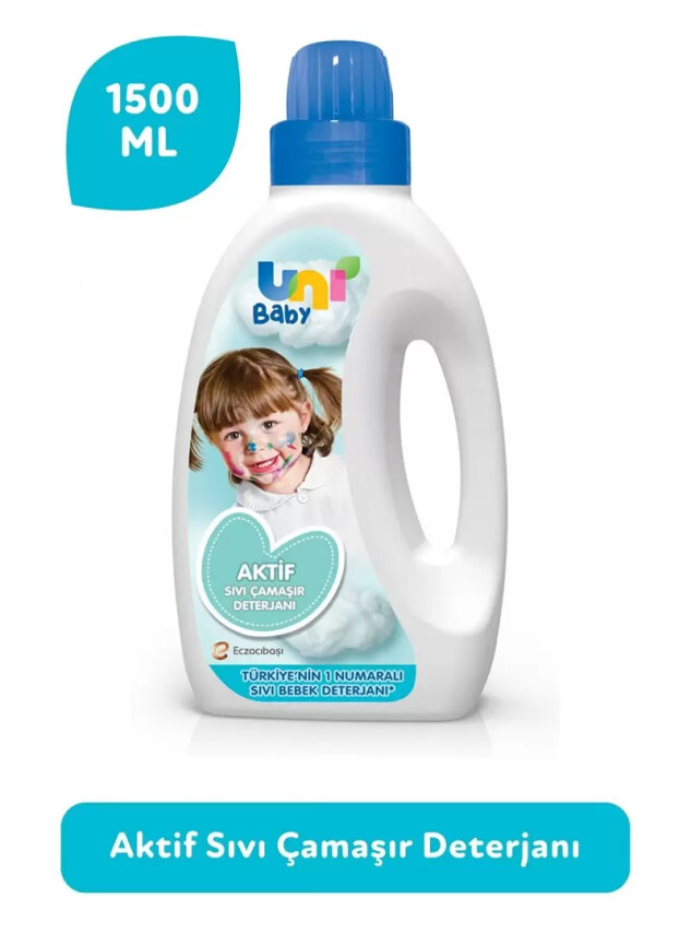 Uni Baby Bebek Aktif Sıvı Çamaşır Deterjanı 1500 ml - Uni Baby