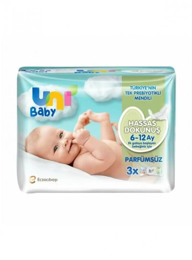 Uni Baby Hassas Dokunuş 6-12 Yaş Islak Mendil 3x52 adet - Uni Baby