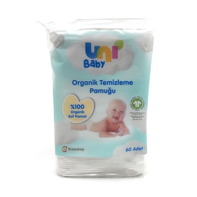 Uni Baby Organik Temizleme Pamuğu 60lı - Uni Baby