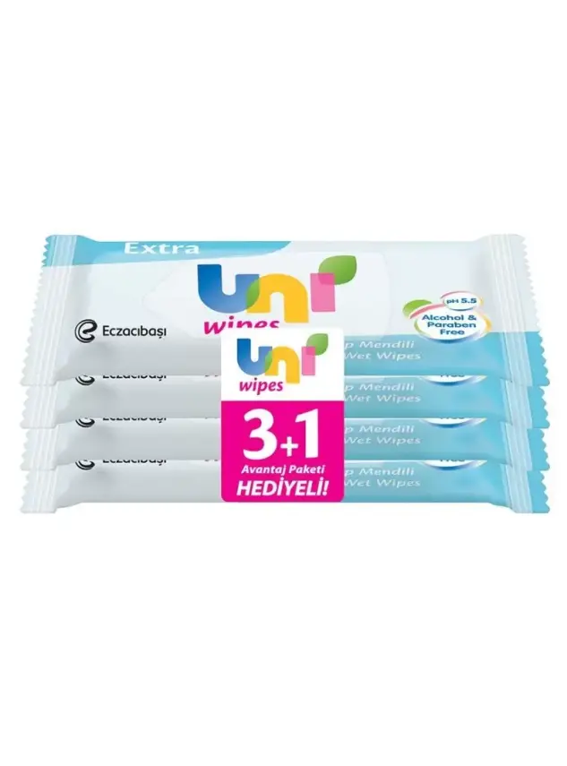 Uni Wipes Extra Islak Cep Mendili 3+1 - 1