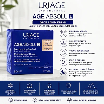 Uriage Age Absolu Night Mask Cilt Bakım Maskesi 50 ml - Uriage