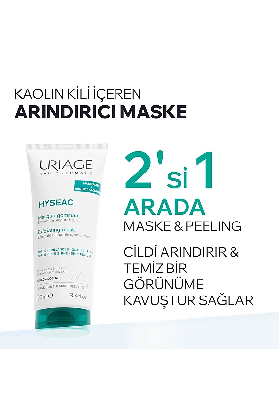 Uriage Hyseac Karmadan Yağlıya Ciltler İçin Peeling Maske 100 ml - 2