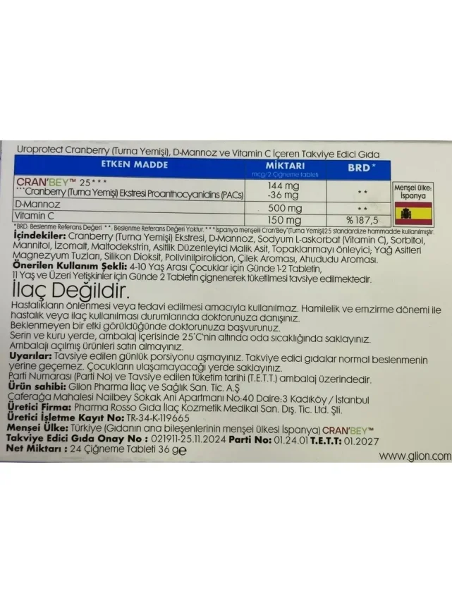 Uroprotect Takviye Edici Gıda 24 Çiğneme Tableti - 2