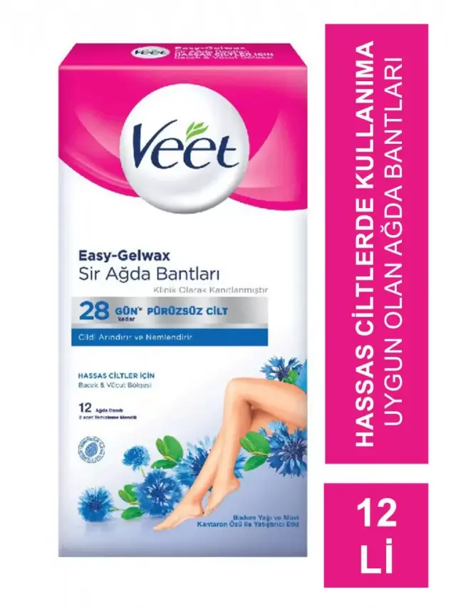 Veet Easy-Gelwax Hassas Cilt 12'li Sir Ağda Bantları - 2