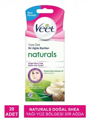 Veet Naturals Doğal Shea Yağı Yüz Bölgesi Sir Ağda Bantları 20 Adet - 2