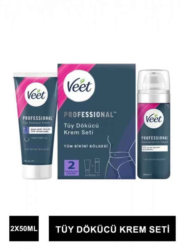 Veet Professional Bikini Bölgesi Tüy Dökücü Krem Seti 50 ml + 50 ml - Veet