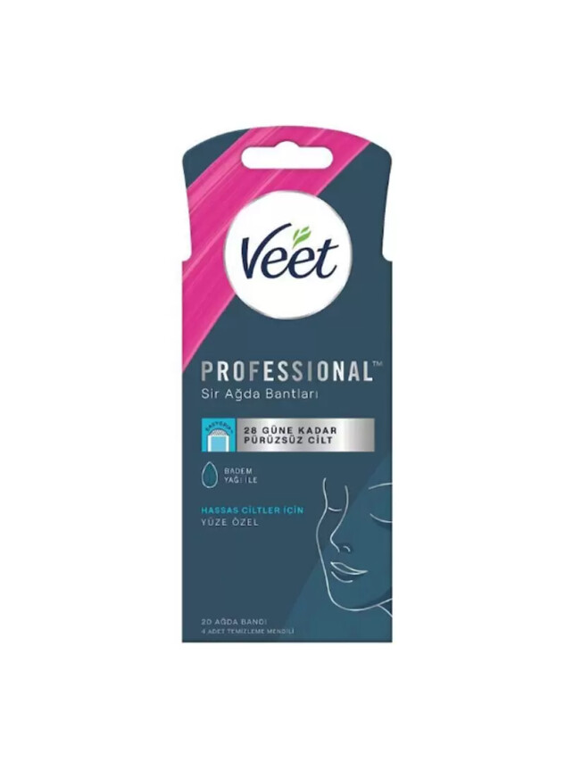 Veet Professional Hassas Ciltler İçin Sir Ağda Bantları Yüze Özel 20 Adet - Veet