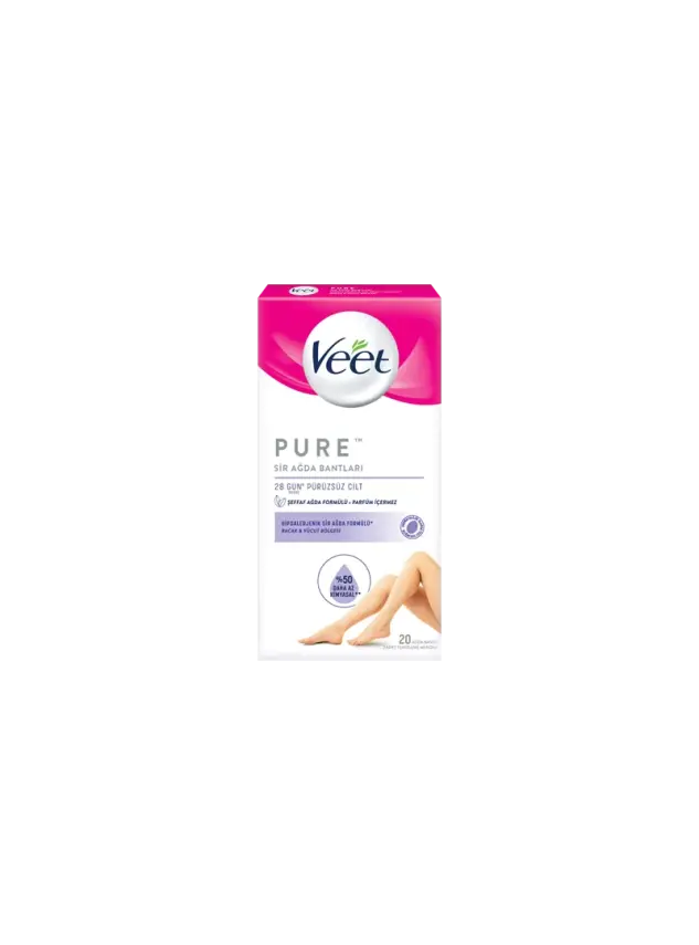 Veet Pure Hipoalerjenik Bacak & Vücut Bölgesi Sir Ağda Bantları 20 Adet - 1