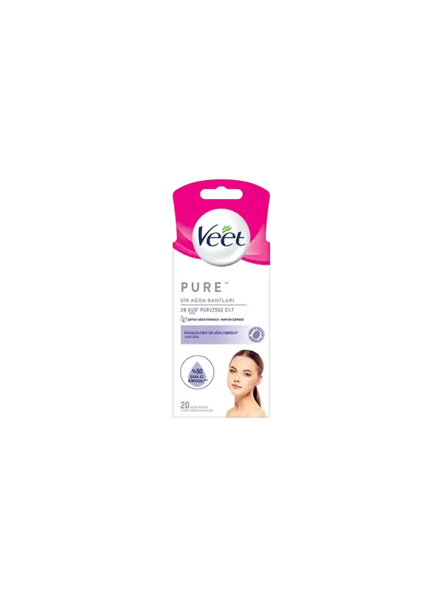 Veet Pure Hipoalerjenik Yüze Özel Sir Ağda Bantları 20'li - 1
