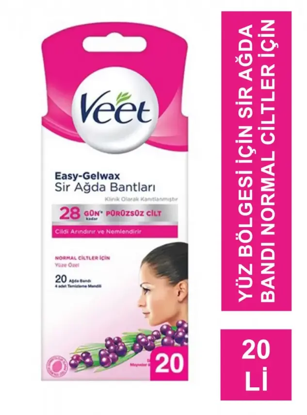 Veet Yüz Bölgesi Sir Ağda Bandı Normal Ciltler İçin 20'li - 2