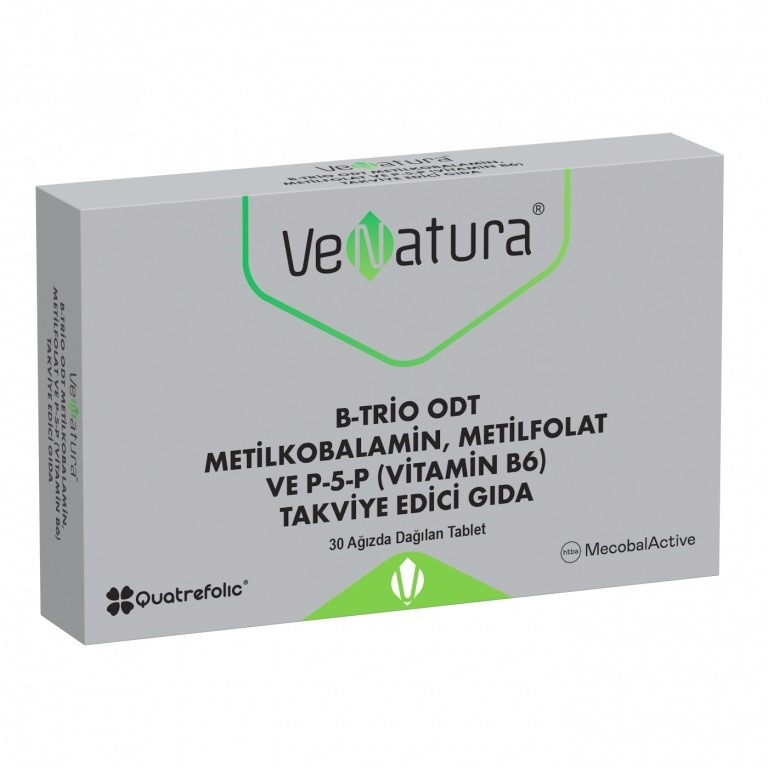 Venatura B-Trio ODT Metilkobalamin Metil Folat ve Vitamin B6 30 Tablet - 1