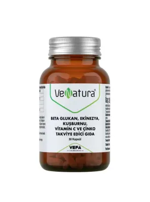 VeNatura Beta Glukan, Ekinezya, Kuşburnu, Vitamin C ve Çinko 30 Kapsül - Venatura
