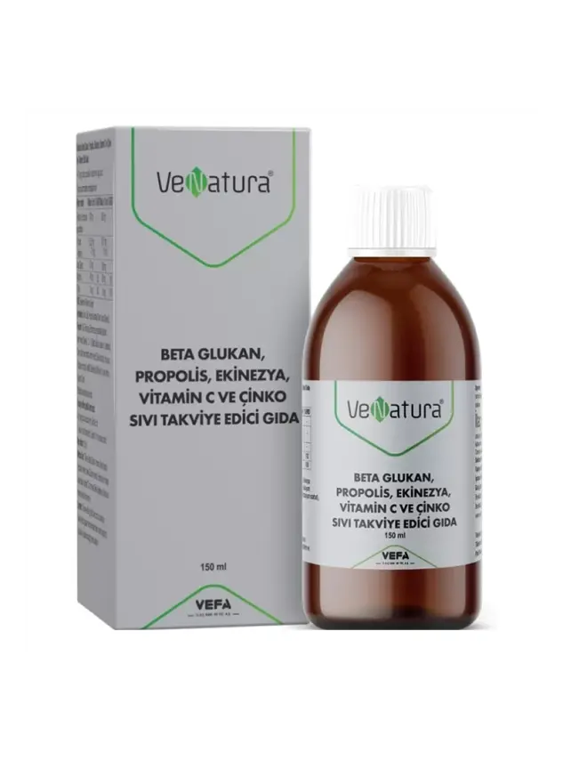 VeNatura Beta Glukan, Propolis, Ekinezya, Vitamin C ve Çinko Sıvı Takviye Edici Gıda 150 ml - 1