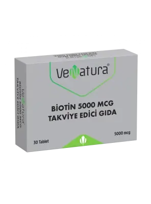 VeNatura Biotin 5000 mcg Takviye Edici Gıda 30 Tablet - Venatura