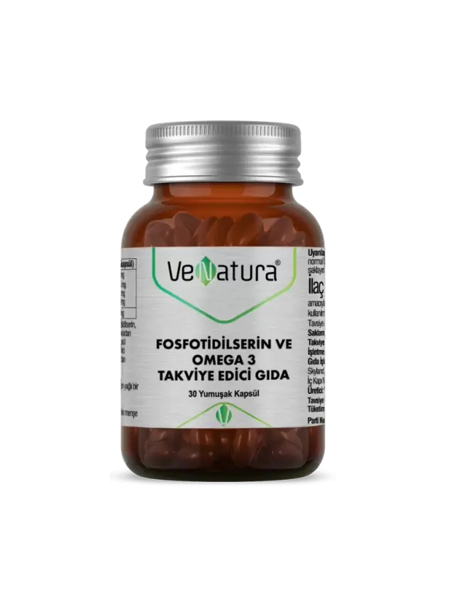 VeNatura Fosfotidilserin ve Omega 3 Takviye Edici Gıda 30 Yumuşak Kapsül - 1