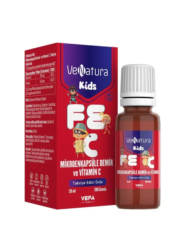 VeNatura Kids Mikroenkapsüle Demir ve Vitamin C Takviye Edici Gıda 20 ml - 1