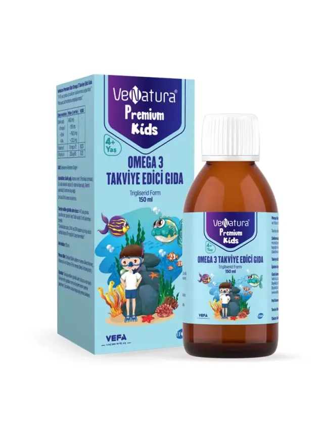 VeNatura Kids Premium Omega 3 Takviye Edici Gıda 150 ml - 1