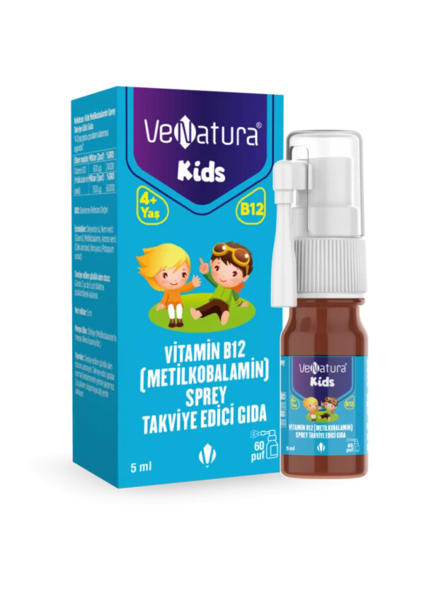 VeNatura Kids Vitamin B12 - Metilkobalamin - Sprey Takviye Edici Gıda 5 ml - Venatura