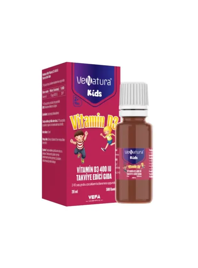 Venatura Kids Vitamin D3 400 IU Takviye Edici Gıda 20 ml - 1