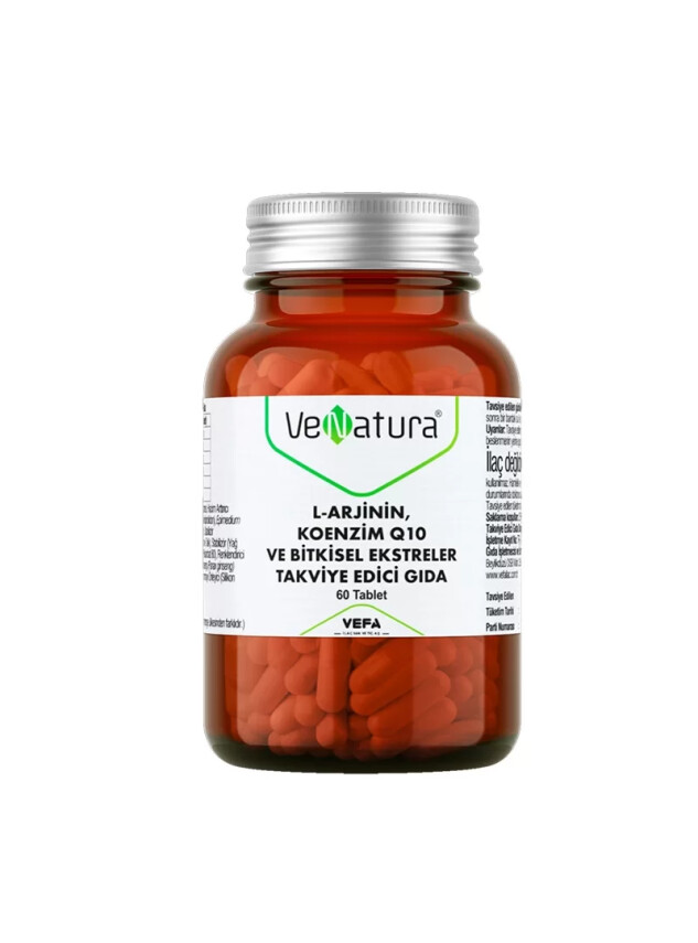 Venatura L-Arjinin Koenzim Q10 ve Bitkisel Ekstreler Takviye Edici Gıda 60 Tablet - Venatura