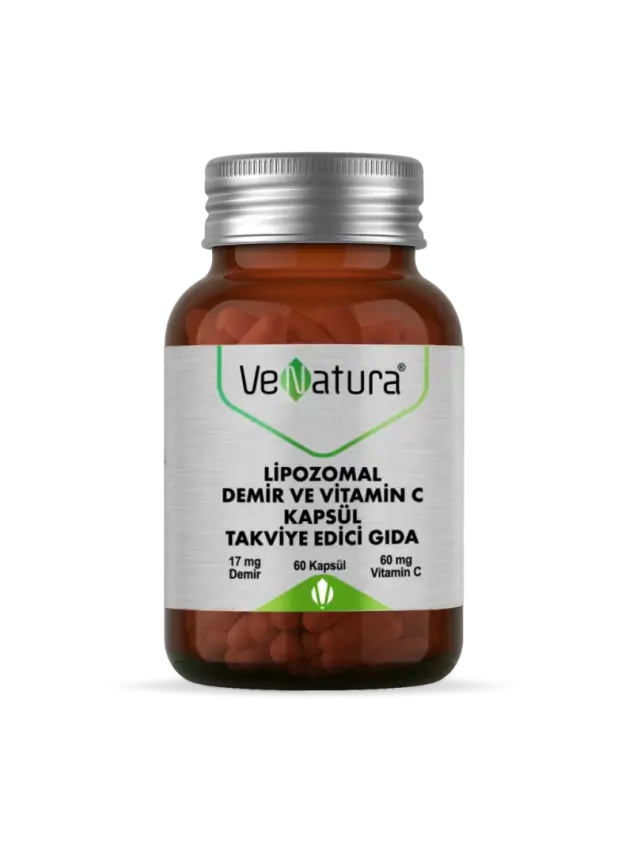 Venatura Lipozomal Demir ve Vitamin C Takviye Edici Gıda 60 Kapsül - 1